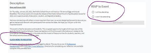 How to RSVP for a PD Event